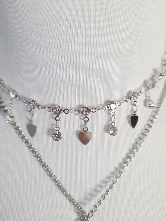 Silver Layered Cross Pendant Necklace - Picture 7 of 9